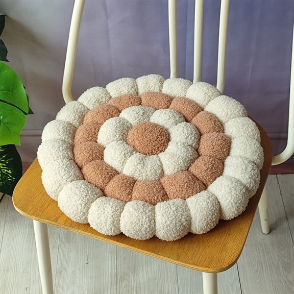 Bxaolu Round Chair Pad Seat Cushion Velvet Color Seat Pad Indoor Floor Cushion Super Soft Warm Chair Cushion Pad for Home Kitchen Dining Room Office (16.54")