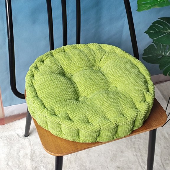 Bxaolu Round Floor Seat Pillows Cushions 15.75" x 15.75", Soft Thicken Yoga Meditation Cushion Tufted Corduroy Tatami Floor Pillow Reading Cushion Chair Pad Casual Seating for Adults, Green