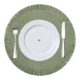 thumbnail image 1 of Bxaolu Round Placemats, Natural 15 Inch Boho Indoor Home Decor Table Mat, Hand Woven Placemat Perfect for Dining Table, Dinner Plates, Party, Green, 1 of 7