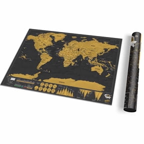 Bxaolu Scratch Off World Map -12"x16.5"- Easy to Frame Scratchable World Map Poster - Best Travel World Map Gift, All Accessories - Premium Detailed Scratch Off Map of The World - for Globetrotter