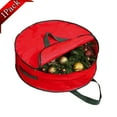 thumbnail image 1 of Bxaolu Seasonal Holiday Decorative Wreath Storage Organizer, 30 Inch, Red Round Polyester Material Christmas Decoration Holder for Wreaths and Garlands with Reinforced Handle(Red, 30"), 1 of 8