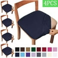 thumbnail image 1 of Bxaolu Seat Covers for Dining Room Chair Set of 4, Stretch Fit Removable Washable Chair Seat Cushion Protector Slipcovers,Navy, 1 of 9