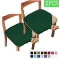 thumbnail image 1 of Bxaolu Seat Covers for Dining Room Chair Set of 2, Stretch Fit Removable Washable Anti-dust Desk Chair Seat Cushion Protectors - Green, 1 of 7