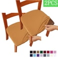 thumbnail image 1 of Bxaolu Seat Covers for Dining Room Chairs Set of 2, Stretch Jacquard Removable Washable Chair Seat Slipcovers Protector, Kitchen Chair Covers - Khaki, 1 of 9