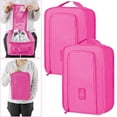 thumbnail image 1 of Bxaolu Shoe Bags for Travel, Holds 1 Pairs of Shoes, 2Pack Portable Shoe Storage Pouch, Sneaker Storage Bag - Perfect for Men, Women, Business Trips, Gym (Hot Pink), 1 of 9