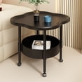 thumbnail image 1 of Bxaolu Side Table with Wheels, 2-Tier Modern End Table Living Room Plastic Mobile Sofa Side Table Small Night Stand Bedroom, Black, 1 of 9