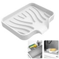 thumbnail image 1 of Bxaolu Silicone Bathroom Soap Dishes with Drain - Kitchen Sink Organizer, Sponge Holder, Dish Soap Tray, Great for Dispenser, Scrubber, Bottle,Cup on Sink or Counter-White, 1 of 8