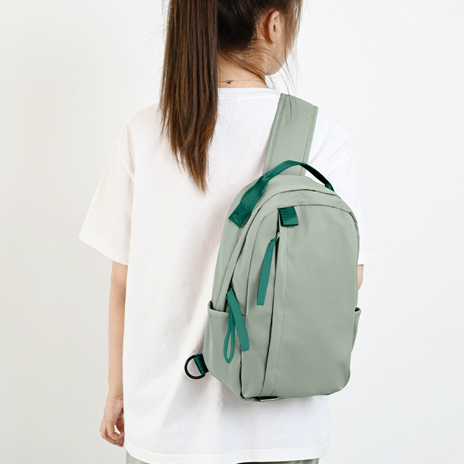 Bxaolu Sling Backpack for Men Women, Nylon Crossbody Hiking  display picture 3