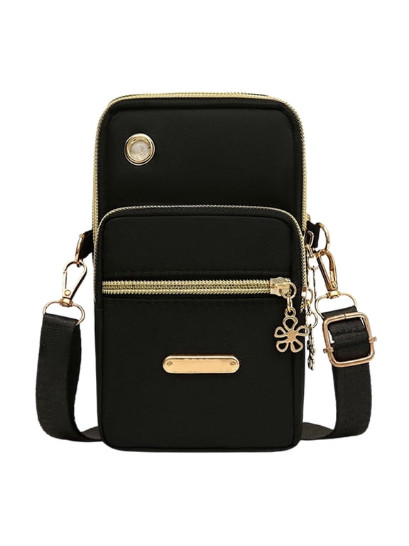 Small Crossbody Bag for Men Women Mini Sling Bag Travel Running Phone Daypack Cross Body Shoulder Bags, Black