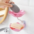 thumbnail image 1 of Bxaolu Soap Dish Holder for Shower Double Layer Cute Lotus Shape Adhesive Tray Razor Wall Mounted NO-Drilling Self Draining Cup Saver Caddy Rack Bar Bathroom Bathtub Kitchen(1Pack,Pink), 1 of 9