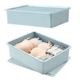 thumbnail image 1 of Bxaolu Sock Drawer Organizer [1 Pack] Underwear Organizer, Stackable Plastic Storage Bin with Lids for Garage, Closet, Storage Box for Clothes, Socks, Blue, 1 of 9