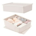 thumbnail image 1 of Bxaolu Sock Drawer Organizer [1 Pack] Underwear Organizer, Stackable Plastic Storage Bin with Lids for Garage, Closet, Storage Box for Clothes, Socks, White, 1 of 9
