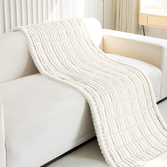 Bxaolu Sofa Cover Fuzzy Pet Couch Covers for Sofa, Washable Couch Cushion Covers for Large Dogs,Non-Slip Sofa Slipcover Cushion Protector 24" x 59", White