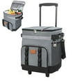 thumbnail image 1 of Bxaolu Soft Cooler with Wheels, 60-Can(35L) Wheeled Cooler with Handle, Leak Proof Rolling Cooler Insulated Bag with Cart, Collapsible Rolling Ice Chest for Beach Picnic Camping Grocery, Gray, 1 of 9
