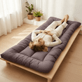 thumbnail image 1 of Bxaolu Soft Mattress Topper, 35.4"x78.7", Floor Mattress Futon Mattress, 4" Thicken Tatami Mat Sleeping Pad Foldable Mat Dormitory Pad Floor Lounger Pillow Bed, Coffee, 1 of 7