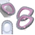 thumbnail image 1 of Bxaolu Soft Toilet Seat Cover - Thick Fabric Toilet Seat Warmer for Round & Elongated 14x18" Toilet Seats - Reusable, Machine Washable, Easy-Install - 2PCS, Pink, 1 of 9