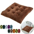 thumbnail image 1 of Bxaolu Soft Velvet Chair Pads with Ties - 16x16 Seat Cushion for Dining & Office Chairs - Non-Slip, Comfortable, Washable - Coffee Velvet Chair Pad for Hardwood Floors, 1 of 8