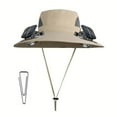 thumbnail image 1 of Bxaolu Solar Fan Hat, Wide Brim Solar Fan Outdoor Fishing Hat, Breathable Bucket Hat Outdoor Summer Hat for Hiking Camping, Beige, 1 of 8