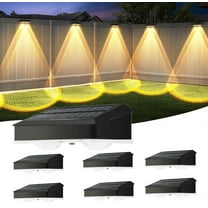 Bxaolu Solar Fence Lights Outdoor, Solar Wall Lights Modern Solar Powered Deck Lights for Halloween Step Stair Patio Backyard Porch Railing decor, IP65 Waterproof (6 Pack)