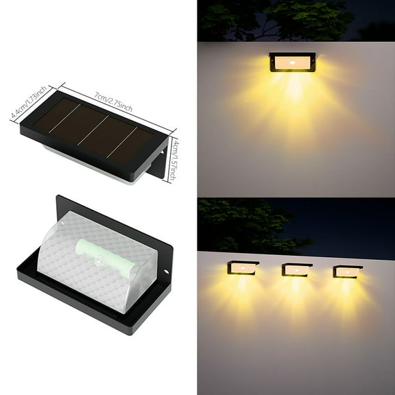 Bxaolu Solar Fence Lights, Solar Powered Wall Lights Outdoor Waterproof, High Bright Solar Deck Lights for Step Yard Patio Railing Decor(Warm Light)