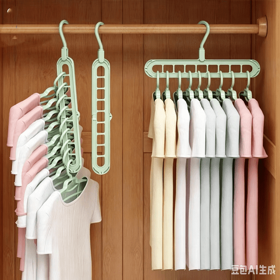 Bxaolu Space Saving Hangers 9-Hole Heavy Duty for Closet Organizers and Storage 3Pack, 360° Swivel Hook, Cascading Design for Wardrobe, Apartment, RV Storage, Home Essentials