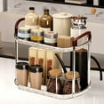 thumbnail image 1 of Bxaolu Spice Rack Organizer for Countertop, 2-Tier Plastic Rust-Proof Standing Seasoning Storage Shelf with Low Guardrail for Kitchen Cabinet Bathroom Living Room Pantry, Black, 1 of 9