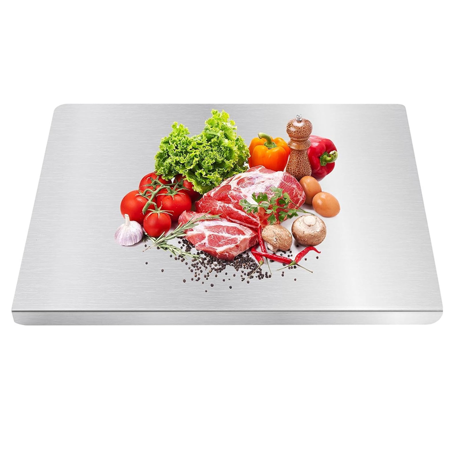 Bxaolu Stainless Steel Cutting Boards for Kitchen - Food-Grade - Suitable for Meat, Fruits, Veggies, Bread- Large-sized Chopping Boards with Lip - 11.81x17.75 in