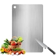 thumbnail image 1 of Bxaolu Stainless Steel Cutting Boards for kitchen, Food Grade Double Sided Stainless Steel Chopping Board, Dishwasher Safe Metal Cutting Board for Meat, Fruit, Vegetables(1Pack-29x20cm), 1 of 9