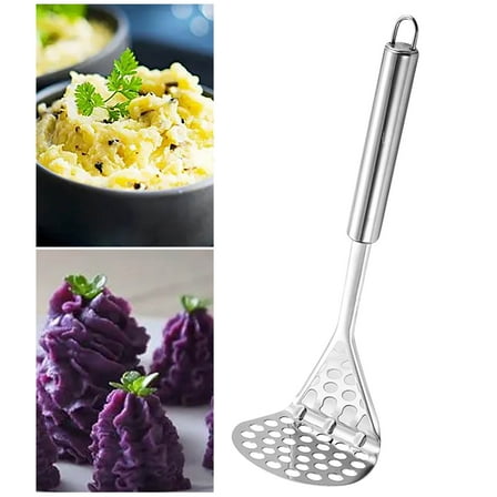 Bxaolu Stainless Steel Potato Masher - 10" Heavy Duty Mashed Potato Maker, Avocado, Vegetable, Fruit Mash Tool