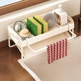 thumbnail image 1 of Bxaolu Stainless Steel Sponge Holder with Kitchen Sink Storage Rack Countertop Organizer for Dishcloth Soap Brushes Space Saving Kitchen Rack - White, 1 of 6
