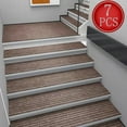 thumbnail image 1 of Bxaolu Stair Treads for Wooden Steps, Non-Slip Stairs Carpet Tape Peel and Stick with Double Adhesive Tape Set of 7 Stripe - 30" x 8", Brown, 1 of 9