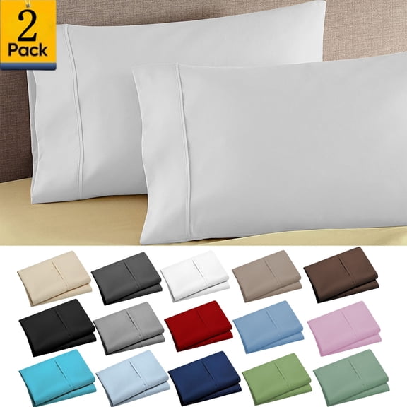 Bxaolu Standard/Queen Pillowcase Set - 2 Pack Brushed Microfiber 20x30 Pillowcases - Soft, Fade-Resistant, Pillow Covers with Envelope Closure - 20x30 Inches, Brown