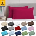thumbnail image 1 of Bxaolu Standard/Queen Pillowcase Set - 2 Pack Brushed Microfiber 20x30 Pillowcases - Soft, Fade-Resistant, Pillow Covers with Envelope Closure - 20x30 Inches, Hot Pink, 1 of 7