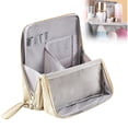 thumbnail image 1 of Bxaolu Standing Makeup Bag, Multi-Purpose&nbsp;Large Capacity Toiletry&nbsp;Bag Portable, Waterproof Standing Makeup Bag&nbsp;with Compartments (Beige), 1 of 8