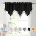 thumbnail image 1 of Bxaolu Swag Curtain 51.2 inch Length Rod Pocket Scalloped Curtain Valance Sheer Lace Panels with Hanging Tassel for Kitchen Bedroom Window Treatments Drape Decor 1pc (Black, 51.2Wx23.6L), 1 of 5
