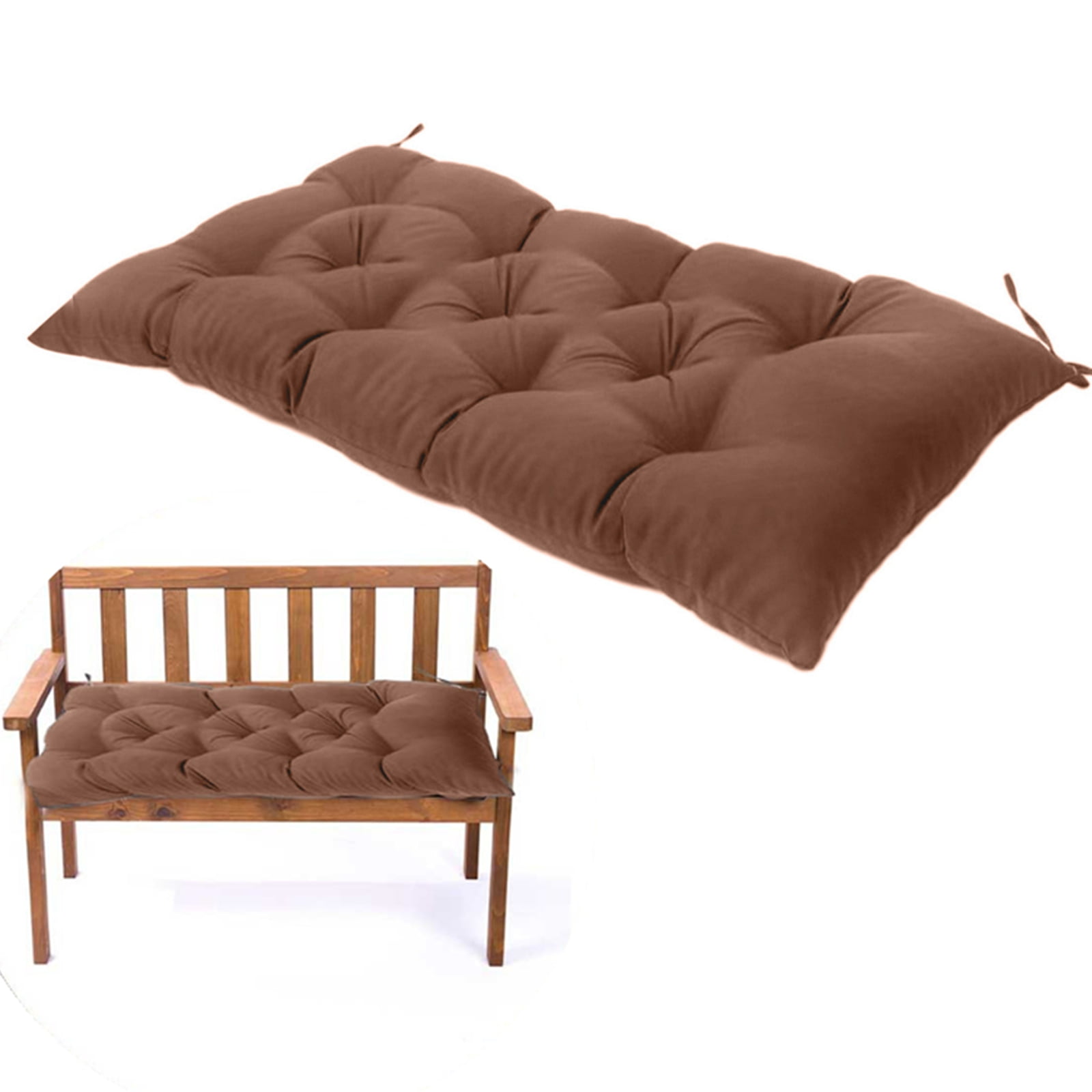 Bxaolu Swing Cushion Porch Chair Cushions, Bench Cushions with Ties for Outdoor Furniture Patio Backyard Garden Lawn (Coffee, 50x100x8CM)