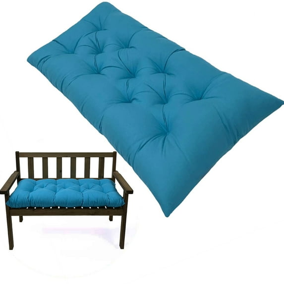 Bxaolu Swing Cushion Porch Chair Cushions, Bench Cushions with Ties for Outdoor Furniture Patio Backyard Garden Lawn (Light Blue, 50x100x8CM)