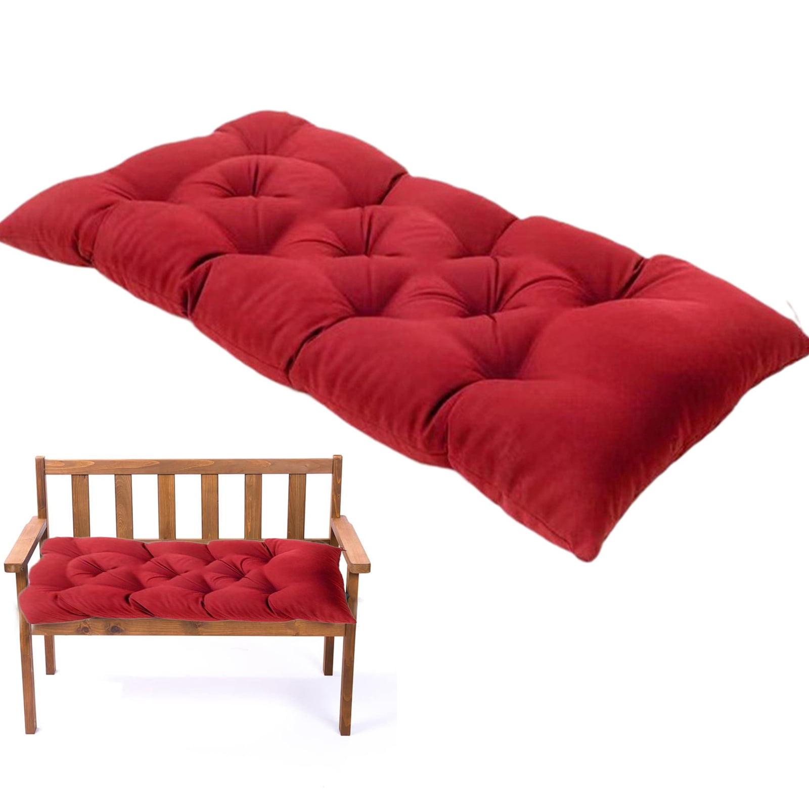 Bxaolu Lounge Chair Cushions Swing Cushion for Outdoor Furniture, Indoor Outdoor Beach Cushion Thicken Outdoor Garden Beach Seat (Red, 39.4"x19.7")