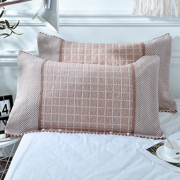 Bxaolu Thick Pillowcases Standard Size Set of 2 - Breathable Pillow Covers for Bedroom, Soft Pillow Cases 2 Pack, 20 x 28 Inches, Brown