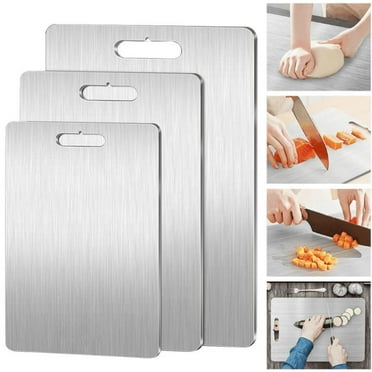 Bxaolu Titanium Cutting Board - 100% Pure Steel Cutting Boards for Kitchen - 2024 New Upgrade Double-Sided Food-Grade Chopping Board, Cutting Mat from Japan