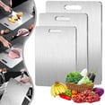 thumbnail image 1 of Bxaolu Titanium Cutting Boards - Stainless Steel&nbsp;Cutting Boards for Kitchen - Dishwasher Safe&nbsp;Chopping Board Double Sided Titanium Cutting Mat, 1 of 8