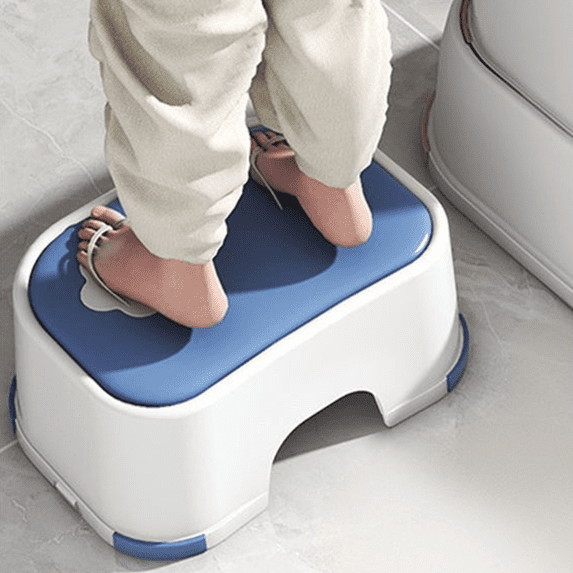 Bxaolu Toilet Stool for Adults and Ki/ds - 4.72 Inch Squatting Stool for Better Posture - Anti-Slip Step Stool for Bathroom, Potty Training, Kitchen & Sink(Blue, 1Pack)