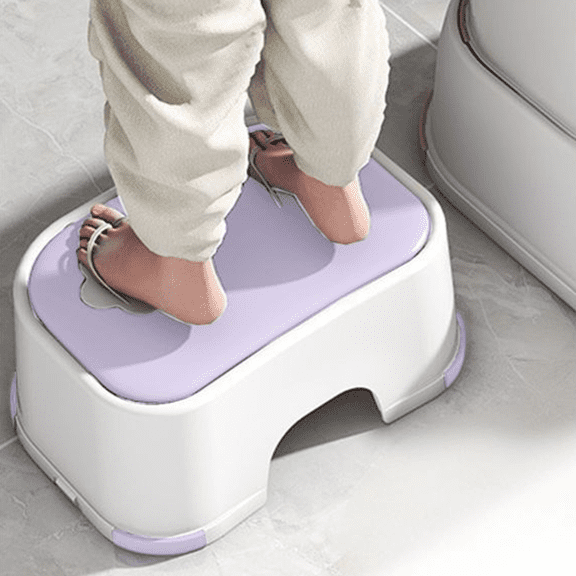 Bxaolu Toilet Stool for Adults and Ki/ds - 4.72 Inch Squatting Stool for Better Posture - Anti-Slip Step Stool for Bathroom, Potty Training, Kitchen & Sink(Puple, 1Pack)