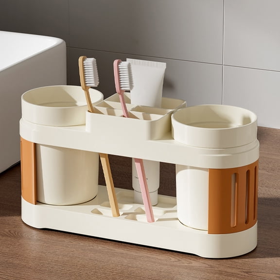 Bxaolu Toothbrush Holder,Bathroom Organizer Countertop, 7 Compartments Multifunctional Storage for Cosmetic, Makeup, Office Stationery Pencil,Toothpaste,,Ideal Gift for Home, Office