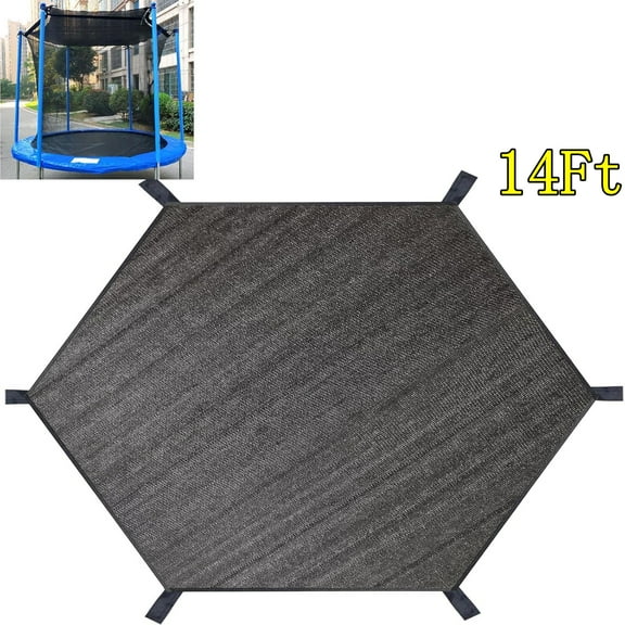 Bxaolu Trampoline Shade Cover, Trampoline Cover for 6FT 10FT 12FT 14FT Straight Pole Round Trampoline Sun Protection, Easy to Install,for Backyard Playground, Outdoor Sports Accessories (14Ft)
