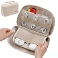 thumbnail image 1 of Bxaolu Travel Cable Organizer Pouch Electronic Accessories Carry Case Portable Waterproof All-in-One Storage Bag for Cord, Charger, Phone, Earphone, Beige, 1 of 9