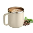 thumbnail image 1 of Bxaolu Travel Coffee Mug with Lid, Insulated Tumbler with Handle, 400ML / 13.5 oz Stainless Steel Cup for Ice, Water, Tea, Beige, 1 of 7