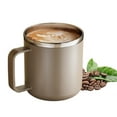 thumbnail image 1 of Bxaolu Travel Coffee Mug with Lid, Insulated Tumbler with Handle, 400ML / 13.5 oz Stainless Steel Cup for Ice, Water, Tea, Khaki, 1 of 7