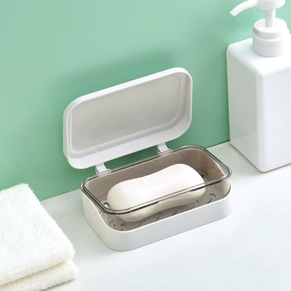 Bxaolu Travel Soap Dish with Lid - Draining Soap Bar Holder - Travel Soap Container - Portable Soap Case for Traveling, Camping, Outdoor, Gym, Bathroom,Travel Essentials