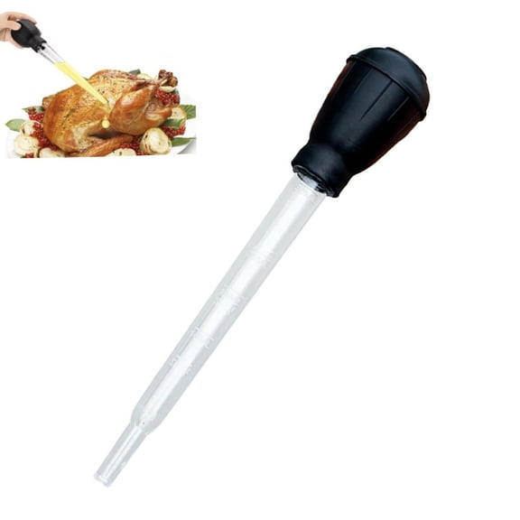 Bxaolu Turkey Baster - Premium Baster Tool for Cooking - Easy to Use and Clean - Powerful Bulb Baster - Dishwasher Safe - Flavor Meat Poultry, Beef, Chicken(1Pack, Black)